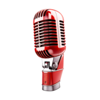 A microphone on a transparent background - AI Generated - Generative AI png