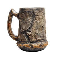 a beer mug with a crack on it - AI Generated - Generative AI png