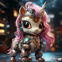 Cute unicorn robot photo