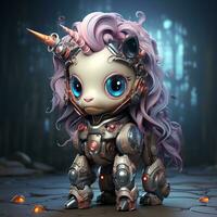 Cute unicorn robot photo