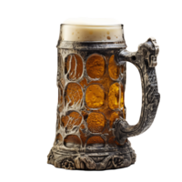 beer mug on transparent background - AI Generated - Generative AI png