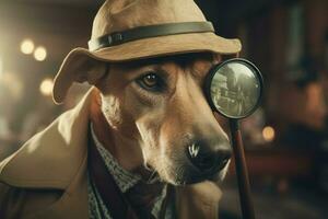 perro detective. generar ai foto