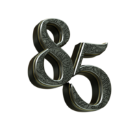 3d rendered medieval number png