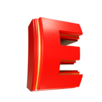 3d render red letter png