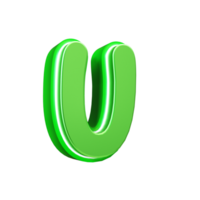 3d rendre vert lettre png