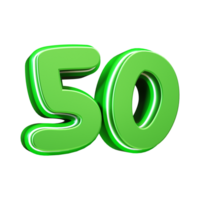 3d render green number png