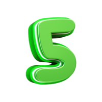 3d render green number png