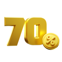 3d render gold percent png