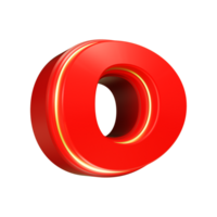 3d rendere rosso lettera png