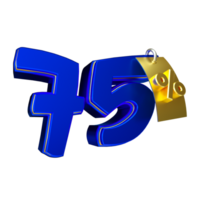 3d render number blue percent png