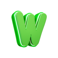 3d render green letter png