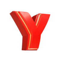 3d render red letter png