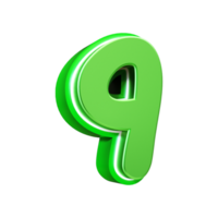 3d rendere verde numero png