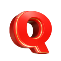 3d render red letter png