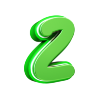 3d render green letter png