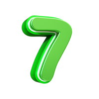 3d render green number png