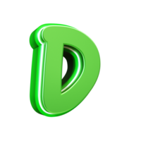 3d rendere verde lettera png