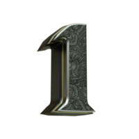 3d rendered medieval number png