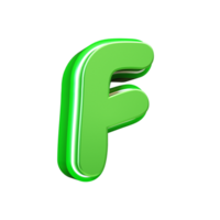 3d render green letter png