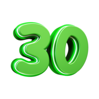 3d rendere verde numero png