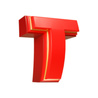 3d render red letter png