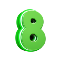 3d render green number png