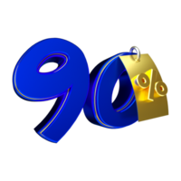 3d render number blue percent png