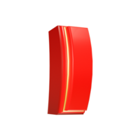 3d render vermelho carta png