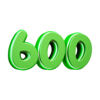 3d render green number png