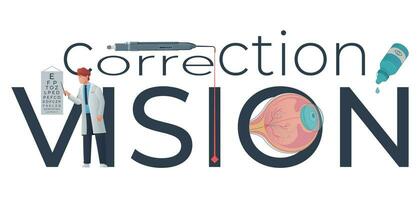 Vision Correction Flat Text vector