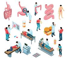 Gastroenterologist Isometric Set vector