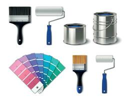 Painting Tools Realistic Set vector