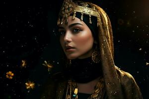 Egyptian woman light. Generate Ai photo