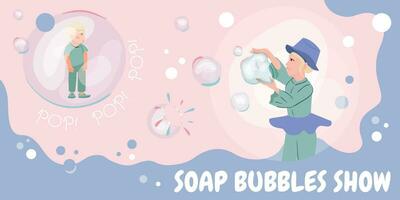 Bubbles Pop Show Collage vector