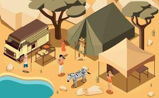 Safari Tourist Background vector