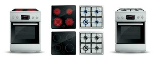 Electric Gas Stoves Set vector