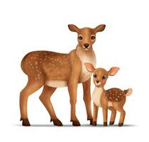 Deers Family Realistic Composition vector