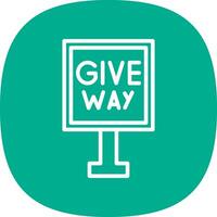 Give Way Vector Icon Design