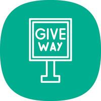 Give Way Vector Icon Design