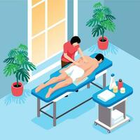 Isometric Massage Room Composition vector