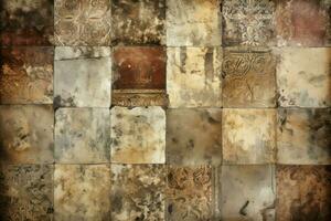 Rusty patchwork vintage wall. Generate Ai photo