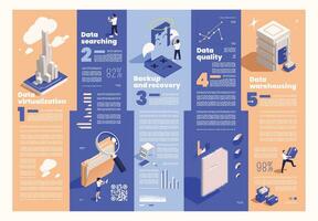 Isometric Data Management Infographics vector