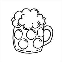 vector drawing of a beer mug in doodle style on the Octoberfest theme. cute simple drawings with beer, sausages, beer festival in October