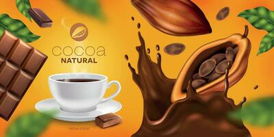 cacao horizontal póster vector