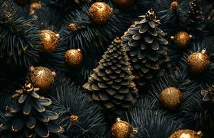 Navidad naranja negro decoración antecedentes. generar ai foto