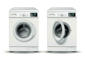 Washing Machine Realistic Set vector