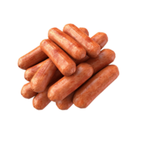 AI Generated Grill sausages, realistic 3d sausage flying in the air, grilled meat collection, ultra realistic, icon, detailed, angle view food photo, sausage composition png