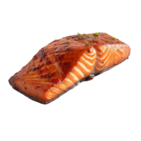 AI Generated Grill salmon steak, realistic 3d salmon, grilled bbq collection, ultra realistic, icon, detailed, angle view food photo, salmon fried composition png