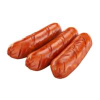 AI Generated Grill sausages, realistic 3d sausage flying in the air, grilled meat collection, ultra realistic, icon, detailed, angle view food photo, sausage composition png