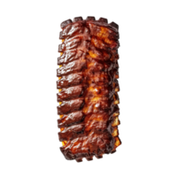 AI Generated Grill Brisket Set, realistic 3d brisket flying in the air, grilled meat collection, ultra realistic, icon, detailed, angle view food photo, brisket composition png